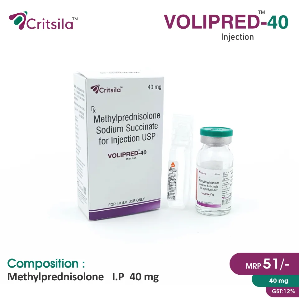 Methylprednisolone (40mg) Injection at best price in PCD Pharma Franchise for Pain Management.